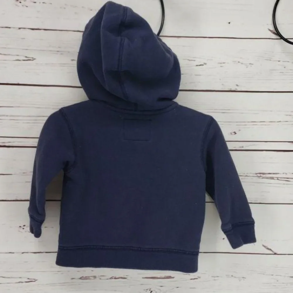 Osh Kosh B'Gosh Infant Boys Navy Blue Long Sleeve Full Zippered Hoodie 12 Months